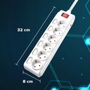 Kenmaster Stop Kontak 6 Lubang F-66 6 4M Stopkontak Colokan Listrik Colokan Putih