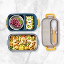 Kotak Makan 2 Susun Free Mangkok + Sendok SY-020 / Lunch Box Stainless