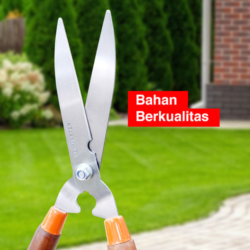 Kenmaster Gunting Pagar Rumput / Gunting Rumput / Gunting Dahan Ranting / Gunting Ranting Pohon / Gunting Batang Bunga Buah - Gagang Kayu