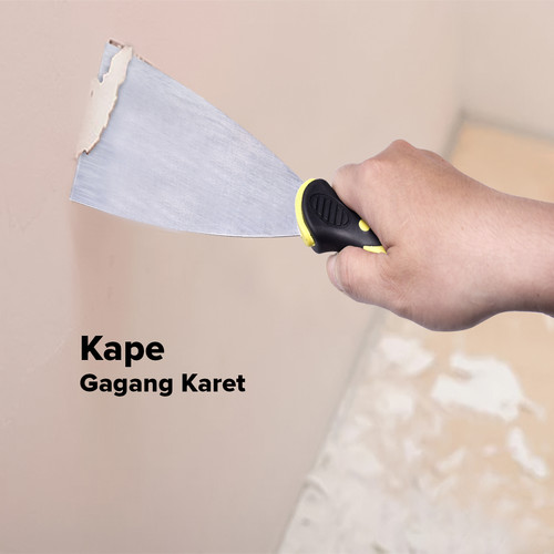 Kenmaster Kape Cat Stainless Steel Gagang Plastik KM-1002 Kape Dempul Kape Stainless - 1,5 INCH