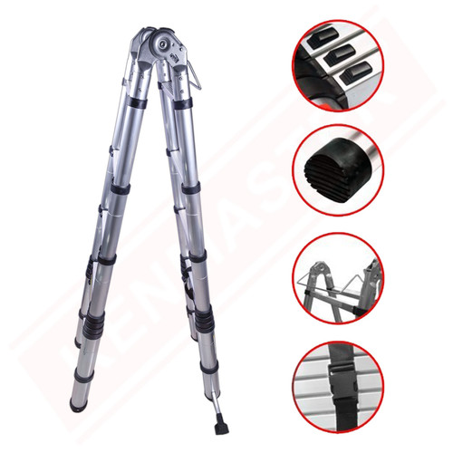 Tangga Teleskopik Tangga Telescopic Tangga Portable Double 2,8 + 2,8 KM218 Fiber Optic