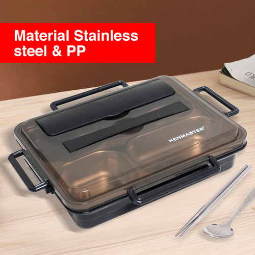 Kotak Makan 4 Sekat KM-014 / Lunch Box Stainless Steel Kenmaster