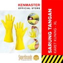 Kenmaster Sarung Tangan Karet Kuning XL (1 pasang) - Sarung Tangan Cuci Piring Household Rubber Gloves Sarung Tangan Latex