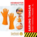 Kenmaster Sarung Tangan Karet Orange XL (1 pasang) - Sarung Tangan Cuci Piring Household Rubber Gloves Sarung Tangan Latex Karet