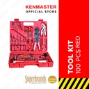 Kenmaster Tool Kit Set 100 pcs N2 - RED / Kunci Sok Set / Kunci Peralatan / Toolkit Set / Tool Kit Perkakas / Tool Box / Toolbox - Kotak Peralatak