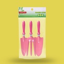 Kenmaster Alat Kebun - Garden Tools 3 Pcs - Pink / Sekop Berkebun / Skop Berkebun / Garpu Berkebun / Garukan Berkebun / Alat Berkebun