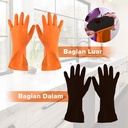 Kenmaster Sarung Tangan Karet Orange L (1 pasang) - Sarung Tangan Cuci Piring Household Rubber Gloves Sarung Tangan Latex
