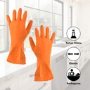 Kenmaster Sarung Tangan Karet Orange M (1 pasang) - Sarung Tangan Cuci Piring Household Rubber Gloves Sarung Tangan Latex
