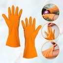 Kenmaster Sarung Tangan Karet Orange XL (1 pasang) - Sarung Tangan Cuci Piring Household Rubber Gloves Sarung Tangan Latex Karet