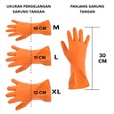 Kenmaster Sarung Tangan Karet Orange L (1 pasang) - Sarung Tangan Cuci Piring Household Rubber Gloves Sarung Tangan Latex