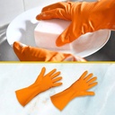 Kenmaster Sarung Tangan Karet Orange XL (1 pasang) - Sarung Tangan Cuci Piring Household Rubber Gloves Sarung Tangan Latex Karet