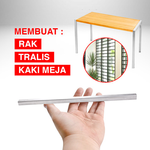 Besi Holo 12.5 x 12.5 x 300 Tebal 1 MM / Besi Hollo / Besi Hollow / Kaki Rak / Kaki Meja