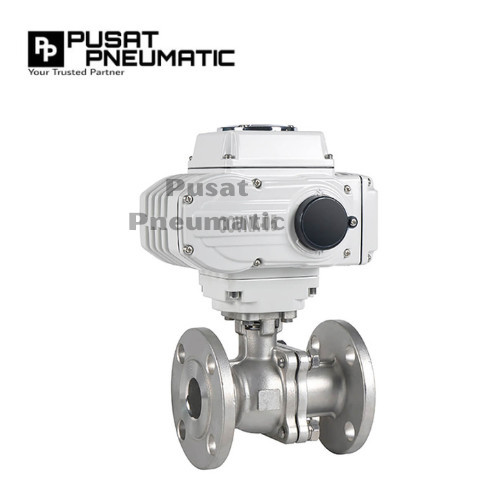 Motorized Electric Actuator On Off Ball Valve SS Flange JIS 10k 2 1/2 Inch