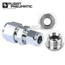 1/4" x 1/2" Reducer Union Connector Tube 1/4 Inch x 1/2 Inch Stainless Steel
