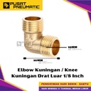 1/8" Male Thread Elbow Fitting Connector Knee Brass Nipple Elbow Drat Luar Kuningan Size 1/8 x 1/8 Inch