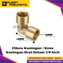 1/8" Female Thread Elbow Fitting Connector Knee Brass Nipple Elbow Drat Dalam Kuningan Size 1/8 x 1/8 Inch