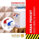 Kenmaster Kran Aqua Pencet Biru + Merah Guci