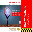 Kenmaster Raket Nyamuk + Senter UV / Raket Serangga / Raket Lalat - Pembasmi Serangga - Mosquito Killer