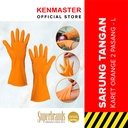 Kenmaster Sarung Tangan Karet Orange L (2 pasang) - Sarung Tangan Cuci Piring Household Rubber Gloves Sarung Tangan Latex