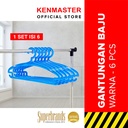 Kenmaster Gantungan Baju Warna Hanger H04 1 Set - 6 Pcs