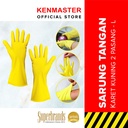 Kenmaster Sarung Tangan Karet Kuning L (2 pasang) - Sarung Tangan Cuci Piring Household Rubber Gloves Sarung Tangan Latex