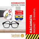 Kaca Mata Pro Vision BH - 013 + Magnet 3 Lensa Biru Kuning Putih