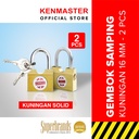 Kenmaster Gembok Samping 2PCS - 16 MM Gembok Anti Maling Gembok Pagar Kunci Gembok Kuningan