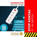Kenmaster Stop Kontak 4 Lubang F1-44 Switch Stopkontak Colokan Listrik Colokan