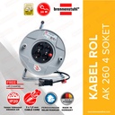 Brennenstuhl Kabel Roll 20 Meter AK 260 -KBRL047-1098068001 / Kabel Roll 4 Lubang / Colokan Listrik / Teriminal Listrik / Kabel Sambung / Colokan Sambung