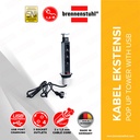 Brennenstuhl Kabel Ekstensi 2 Meter Pop Up Tower With USB / Kabel Extension / Colokan Listrik / Terminal Listrik / Stop Kontak / Stopkontak