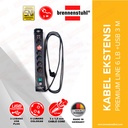 Brennenstuhl Stop Kontak 6 Lubang + 2 Lubang USB Premium Line 3 Meter Hitam / Stopkontak / Colokan Listrik / Terminal Listrik / Kabel Sambung / Colokan Sambung