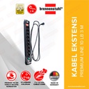 Brennenstuhl Stop Kontak 10 Lubang Premium Alu Line 3 Meter Black / Stopkontak / Colokan Listrik / Terminal Listrik / Kabel Sambung / Colokan Sambung