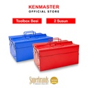 Kenmaster Tool Box Besi 2 Susun Merah / Biru / Toolbox Besi / Tempat Penyimpanan Perkakas / Tempat Penyimpanan Multifungsi - Kotak Perkakas - Kotak Serbaguna - Kotak Peralatan