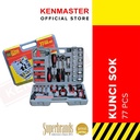Kenmaster Tool Kit Set 77 pcs - GREY / Kunci Sok Set / Kunci Peralatan / Toolkit Set / Tool Kit Perkakas / Tool Box / Toolbox - Kotak Peralatan