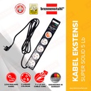 Brennenstuhl Stop Kontak 5 Lubang Super Solid Line Fuse 2,5 Meter / Stopkontak / Colokan Listrik / Terminal Listrik / Kabel Sambung / Colokan Sambung