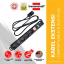 Brennenstuhl Stop Kontak 6 Lubang Comfort Line Switch 2 Meter Saklar Lurus / Stopkontak / Colokan Listrik / Terminal Listrik / Kabel Sambung / Colokan Sambung