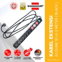 Brennenstuhl Stop Kontak 10 Lubang Eco Line Switch 3 Meter Black / Stopkontak / Colokan Listrik / Terminal Listrik / Kabel Sambung / Colokan Sambung