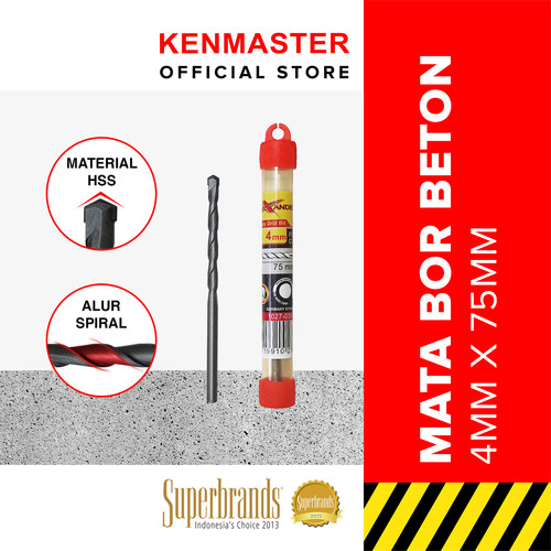 Xander Mata Bor Beton 4 MM X 75 MM BOX - 1 PCS