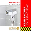 Kenmaster Kran Shower Hex Head 145 GR KM Chrome / Engkol Keran Shower / Engkol Kran
