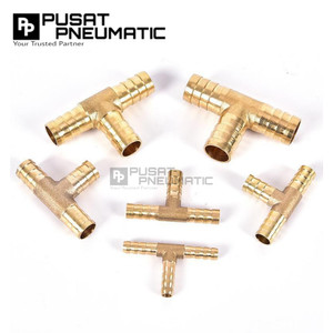 3/8" Tee Hose Fitting Connector 3 Way Hose Nepel Brass Nipple Selang Tee Kuningan 3 Cabang Hose 3/8 x 3/8 x 3/8 Inch