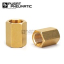 3/8" Female Thread Straight Fitting Connector Sock Drat Nepel Brass Socket Nipple Drat Dalam Kuningan Size 3/8 x 3/8 Inch