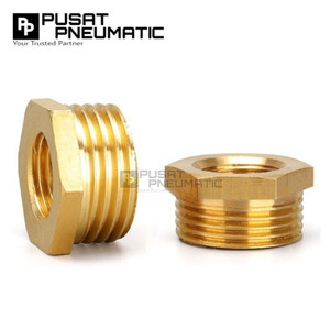 1/2" x 3/8" Male To Female Thread Fitting Connector Vlock Ring Nepel Brass Nipple Bushing Vlok Ring Kuningan Drat Luar 1/2 x Drat Dalam 3/8 Inch