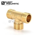 1/4" Male Thread Tee Fitting Connector 3 Way Brass Nipple Tee Drat Luar Kuningan Size 1/4 x 1/4 x 1/4 Inch