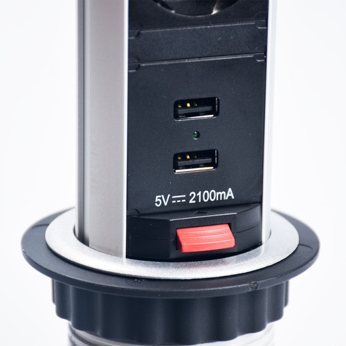 Brennenstuhl Kabel Ekstensi 2 Meter Pop Up Tower With USB / Kabel Extension / Colokan Listrik / Terminal Listrik / Stop Kontak / Stopkontak