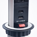 Brennenstuhl Kabel Ekstensi 2 Meter Pop Up Tower With USB / Kabel Extension / Colokan Listrik / Terminal Listrik / Stop Kontak / Stopkontak