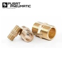 1/4" Male Thread Straight Fitting Connector Double Nepel Brass Hex Nipple Drat Luar Kuningan Size 1/4 x 1/4 Inch