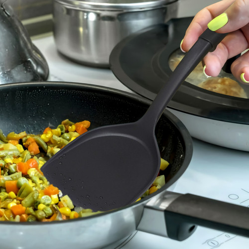 Bevla Kitchen Set 6 Pcs BV-023 / Saringan Spatula / Scraper / Pengocok Telur / Centong - Set Alat Masak (Black)