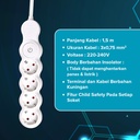 Kenmaster Stop Kontak KC 3 4 5 Lubang Switch 1,5M KM (KTG POLY BAG) Stopkontak Colokan Listrik