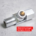 Kenmaster Kran Shower Hex Head 145 GR KM Chrome / Engkol Keran Shower / Engkol Kran