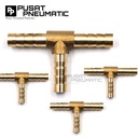 1/4" Tee Hose Fitting Connector 3 Way Hose Nepel Brass Nipple Selang Tee Kuningan 3 Cabang Hose 1/4 x 1/4 x 1/4 Inch